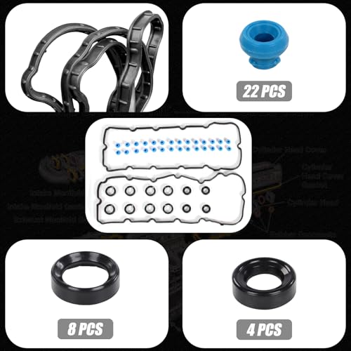 Image of AUCERAMIC VS50902R HGS4231 Cylinder Head Gasket Set Fit for 2015-2017 Ford F-150 Mustang 5.0L V8 HS55134