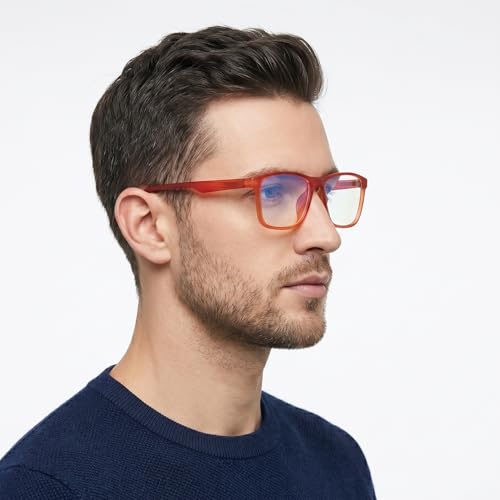 Image of UV Protection Glasses Blue Cut Blocking Harmful Rays Glasses for Men & Women Zero Power Computer Specs Eye Protection Lightweight Frame with Case & Cleaning Cloth