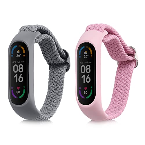 kwmobile Nylon Watch Strap Compatible with Xiaomi Mi Smart Band 6 / Mi Band 6 / Band 5-2X Fitness Tracker Replacement Wristband Bracelet with Clasp