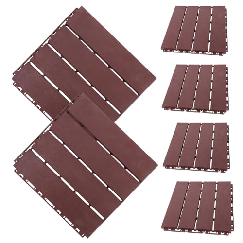 HOMSFOU 6 Pièces Tuiles de Terrasse Interlockables Revêtement de Sol Extérieur Étanche pour Patio et Jardin Tuiles Antidérapantes Plastique pour Balcon et