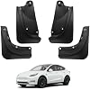 BASENOR 2024-2020 Tesla Model Y Mud Flaps Splash Guards Vehicle Sediment Protection No Drilling No Tape Mudflaps Tire Protector Mudflaps All Weather Tesla Exterior Accessories (Set of 4)