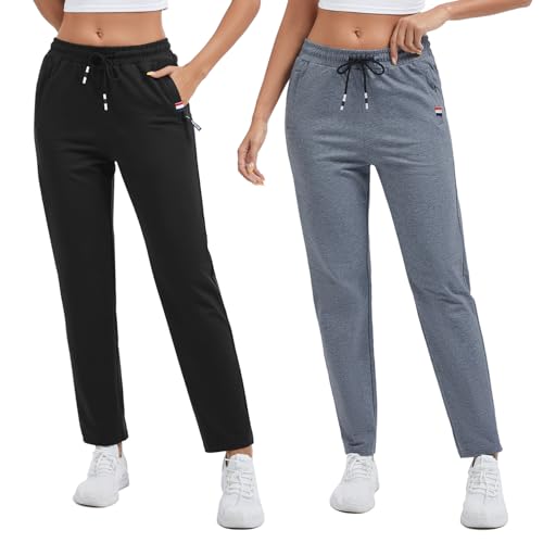 Jogging coton femme élastique : pantalon polyvalent de fitness, yoga et running actif