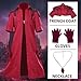 Wolancy Mens Devil May Cry Cosplay Dante Costume Anime DMC 5 Red Retro Trench Coat Demon Jacket Gloves Necklace Outfit (X-Large)