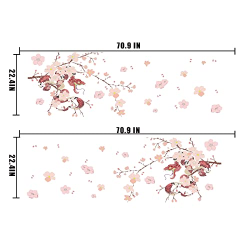 Image of 2PCS Cherry Blossoms Cherry Blossom Car Livery, Japanese Theme Side Car Vinyl Livery, Universal Size, Large Vehicle Graphics, Car Livery (13)