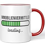JUNIWORDS Tasse, Immobilienvermittler loading, Rot (6200816)