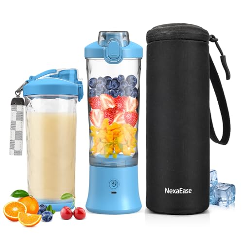 Portable Blender for Shakes and Smoothies- Personal Juicer 20 OZ Electric Protein Shaker Bottle with Insulated Sleeve, USB-C Rechargeable,Travel Lid-Small Blender Cup for Kitchen, Office, Gym,Travel