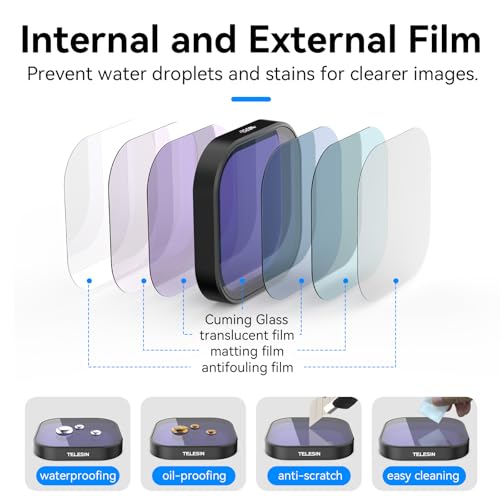 Image of TELESIN 2-Pack Lens Filter ND32 ND64 Neutral Density ND Filter Set for GoPro Hero 13 Black Lens Protector Multi-Coated HD Glass for GoPro 13 Accessories Filter