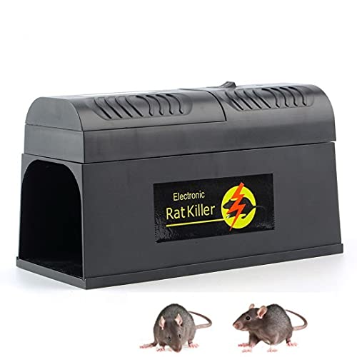 Trampa Electrónica para Ratas 8000V Extra Grande, Mata Ratones Interior Exterior, Zapper Eléctrico Potente, Repelente Humano de Roedores, Control de Ratas y Ratones