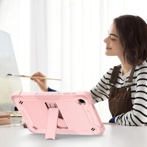 Funda rosa Revvl Tab 2 2025 de 10.1 pulgadas con cristal protector anticaídas integrado 7