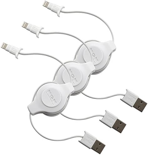 EDG - Apple MFI Certified Retractable Lightning Cable | Charge and Sync Lightning to USB - 3.5 Feet
