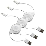 EDG - Apple MFI Certified Retractable Lightning Cable | Charge and Sync Lightning to USB - 3.5 Feet