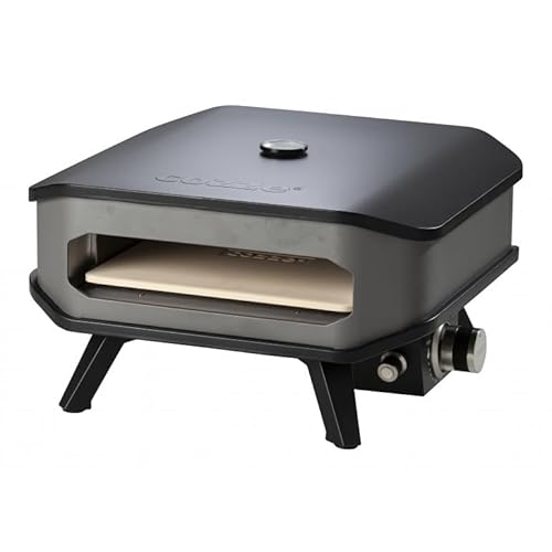 Ezooza COZZE Horno para pizza de gas de 13 pulgadas con Term. Hasta 400 °, 34 x 34 cm, fácilmente transportable con piedra refractaria