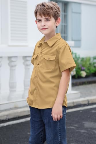 Image of SANGTREE Summer Button Down Shirts Cottn Tops for Men Women Boy Girl
