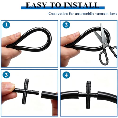 Image of Tnisesm 95Pcs Vacuum Line Kit, 5Ft Vacuum Hose Automotive with Vacuum Line Connectors& Clamps, High Performance Silicone Hose line Kit for Variety Car Piping System Replacement Vacuum Hoses