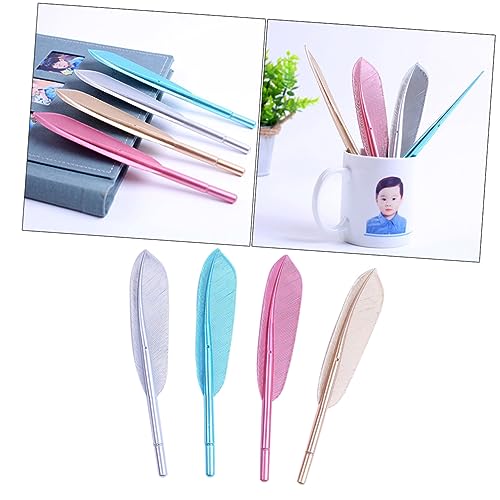 NUOBESTY 8piezas Bolígrafos De Gel Forma De Pluma Para y De Papelería Original Para y Decoración