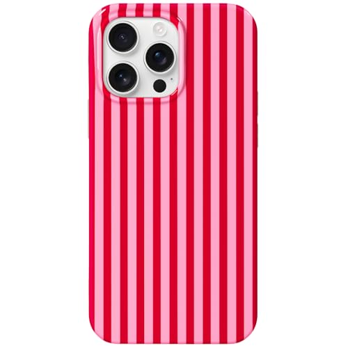 Coque iPhone 14 Pro antichoc fine en caoutchouc TPU souple à rayures pour femme