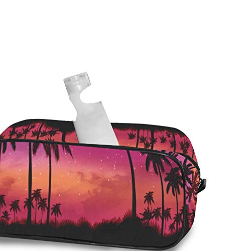 Pink Beautiful Lanscape Sunset Tree Travel Bag With Zippers Makeup Organizer Travel Carry-on Travel Accessories Travel Cosmetic Bag Toiletry Organizer For Men And Women Travel Toiletry - Thumbnail 6