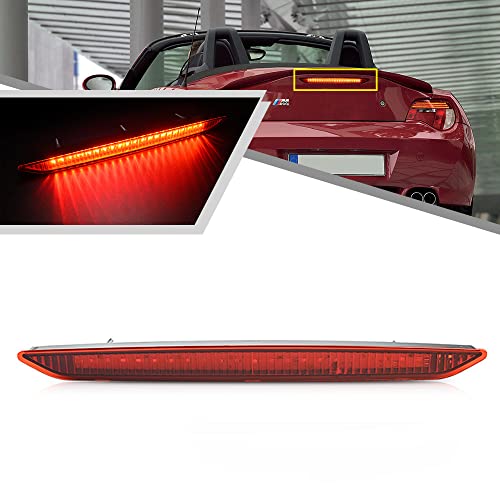 Red Lens Red LED 3rd Third Brake Light for BMW Z4 E85 2003-2008 Rear Center High Mount Stop Lamp