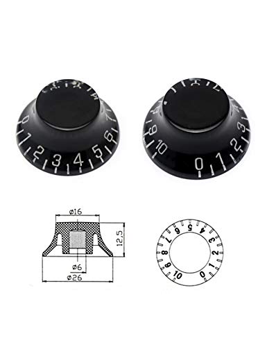 Boutons de commande pour guitare électrique Les Paul LP noirs avec finition soignée - 4