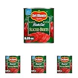DEL MONTE FRESH CUT Canned Beets Sliced, Canned Vegetables, 8.25 oz Can (Pack of 4)