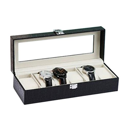 Alien Storehouse Caja de Reloj de Cuero de PU Reloj de 6 Ranuras Caja de Almacenamiento Joyas Exhibición n. ° 10 Cover