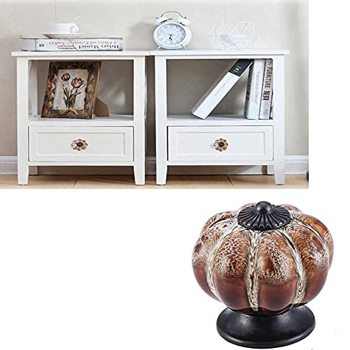 AUGUT 10 Pack Ceramic Cabinet Knobs 40mm Pumpkin Kitchen Cabinet Drawer Furniture Door Handle Pull (White) - Image 4