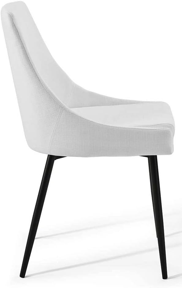 Modway Viscount Upholstered Fabric Dining Chairs - Set of 2, Black White