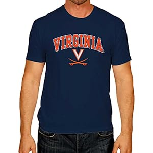 Campus Colors NCAA Adult Gameday Cotton T-Shirt – Premium Quality – Semi-Fitted Style – Officially Licensed Product (Virginia Cavaliers – Blue, Medium)