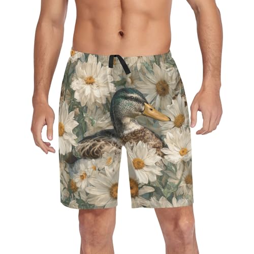 Men's Short Pajama Bottoms Daisy Ducks Goose Home Casual Sleep Pants4