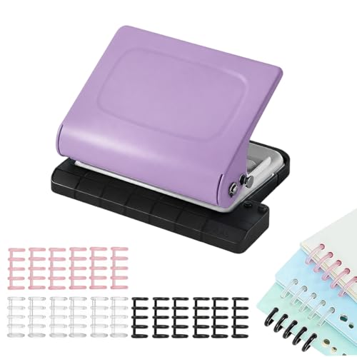 Image of 10-Hole Paper Punch for Spiral Binding, Desktop Lever Hole Punch for Loose-Leaf Paper, Precise & Clean Cuts, Compatible with A4 A5 B5, with 18Pcs 5 Hole Binding Coils