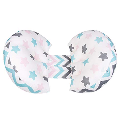 Ailelan Pregnancy Pillow, Maternity Side Sleeping Pillow Double Wedge for Body, Belly, Back