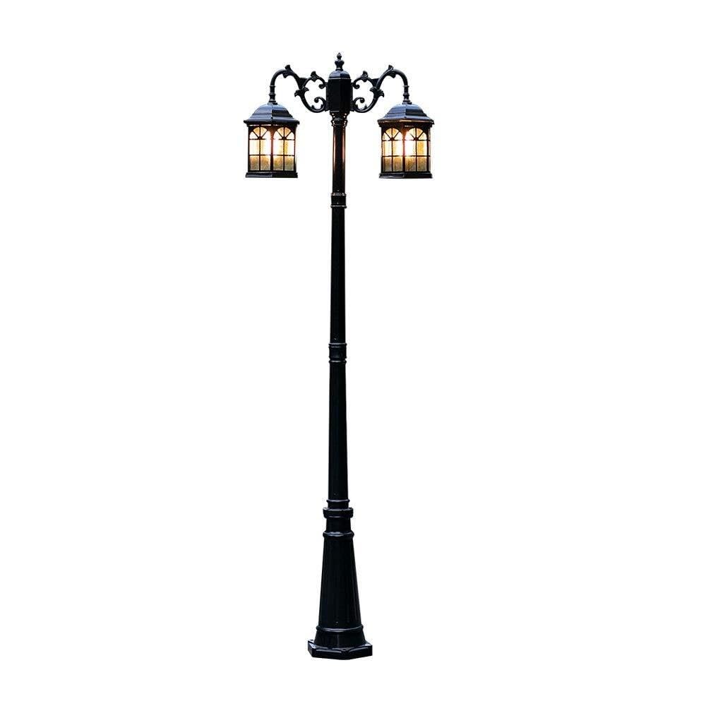 QUSYZD 3.15M E27 Courtyard Light 2 -Heads Retro Outdoor Home Led High Pole Garden Waterproof Outdoor Street Light Street Lamp Villa Garden Community High Post Lamp Garden Light,