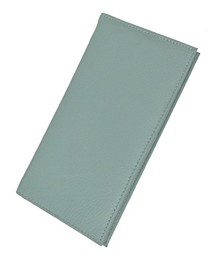 Marshal Brabd New Premium Leather Checkbook Wallet ID Credit Card Organizer (Baby Blue)2