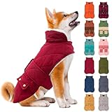 KYEESE Dog Coat Warm Pet Winter Puffer Coat with Leash Hole Windproof Dog Coats for Small Dogs Soft Pet Sweater for Cold Weather Waterproof Dogs Jacket with Fleece Lined Thick Pets Clothes with Pocket