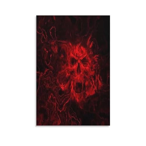Tableau abstrait skullhead impression sur toile portrait moderne 60x90cm