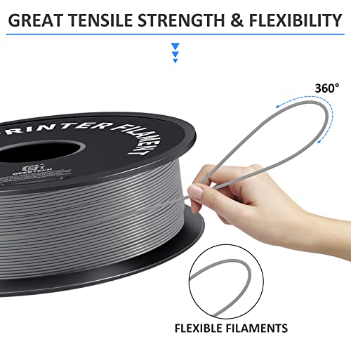 Image of Geeetech Silver Filament, PLA Filament 1.75mm 1kg Spool (2.2lbs), Dimensional Accuracy + /- 0.02 mm, 3D Printing Filament Fit Most FDM Printer, New Silver