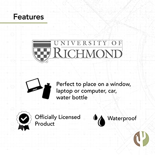 Autocollant Université de Richmond logo vinyle pour bouteille d'eau