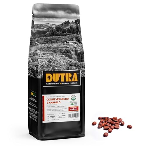 Café Dutra, Orgânico Especial, Catuaí Vermelho e Amarelo, Torrado em Grãos, 1Kg