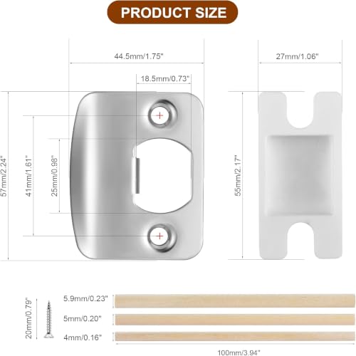 Newlaking Door Strike Plate for Interior Doors, Polished Chrome, 2 Pack by Newlaking - Used condition - Image 2