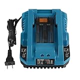 KPQ マキタ DC18RC 互換充電器 マキタ バッテリー14.4～18v充電器 BL1430 BL1440 BL1450 BL1460 BL1815 BL1830 BL1840 BL1850 BL1860 BL1430B BL1460B BL1830B BL1850B BL1860Bなど対応 メロディー提示音付き 壁掛け可能 冷却設計【PSE認証済】ネイビー