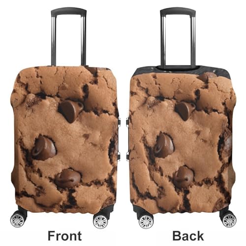Chocolate Cookie Luggage Cover, Elastic Luggage Protector Fits 19-32in Suitcases, Washable & Anti-Scratch Suitcase Cover for Men Women L3