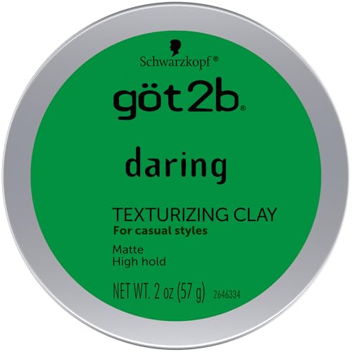 got2b Daring Texturizing Clay, 2 Fl Oz, Matte Finish and High Hold Styling Hair Clay For Men and Women, Non-Greasy, Non-Sticky Hair Texturizer for Short to Medium Hair