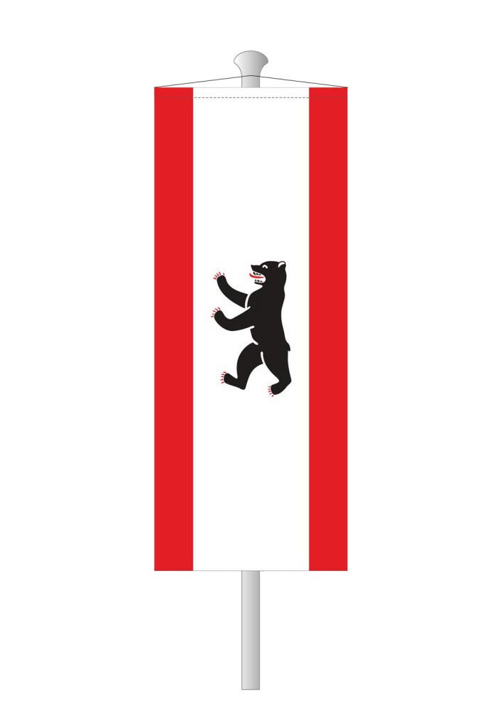 Deitert Bundesland-Flagge Berlin – 150x400 cm Berlin-Fahne mit Wappen, Bannerfahne aus reißfestem Polyester