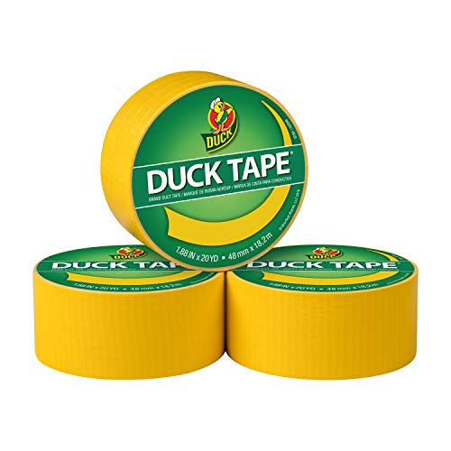 Image of Duck 285914 Color Duct Tape 3-Pack, 1.88 Inches x 20 Yards, 60 Yards Total, 3-Roll Pack, Yellow, 3 Piece