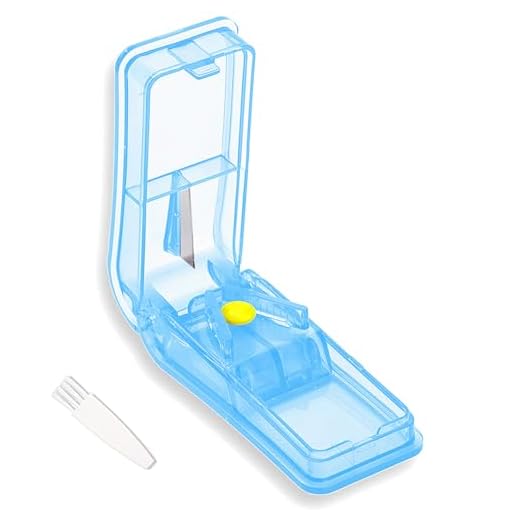 GeekerChip Taglia Pillole,Morsa a V Dividi Pastiglie per Farmaci Piccole Compresse,con portapillole,per Spaccare e Portare con te Farmaco Quotidiano(Blu)