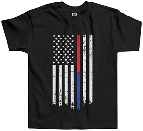 Threadrock Little Boys' Thin Red Blue Line American Flag Toddler T-Shirt