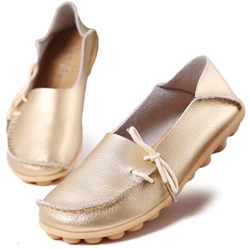 Image of Women's Leather Slipper Loafers Flat Shoes Slip-Ons