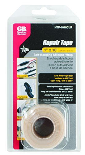 Image of Gardner Bender HTP-1010CLR Self-Sealing, Silicone Repair Tape, 1 in. x 10 ft., Clear (Pack of 2)