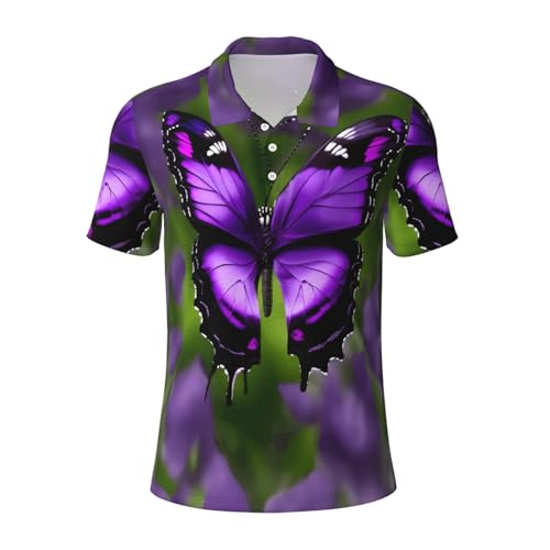 Haut athlétique respirant en textile léger imprimé papillon violet