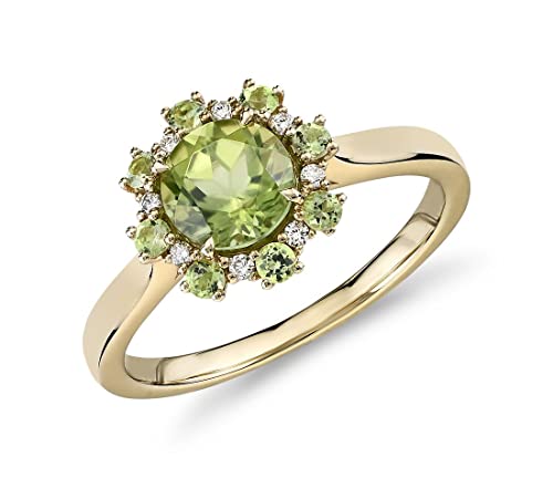 Bague couronne péridot naturel plaqué or 18k, le bijou idéal pour sublimer vos soirées